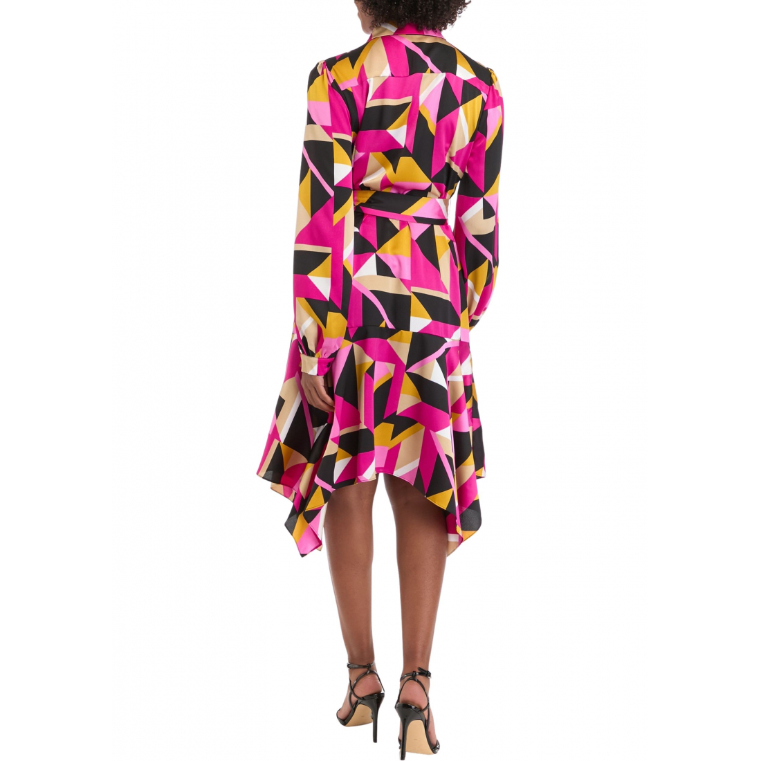 Women's 'Long Sleeve Geometric Print' Shirtdress