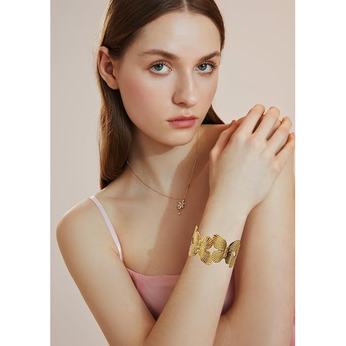 Women's 'Carved Butterfly Cuff' Bangle