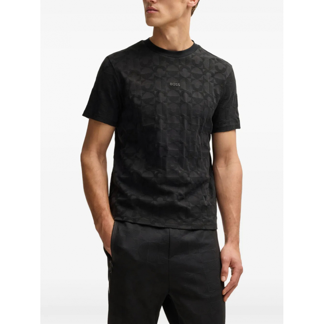 Men's 'Geometric-Jacquard' T-Shirt