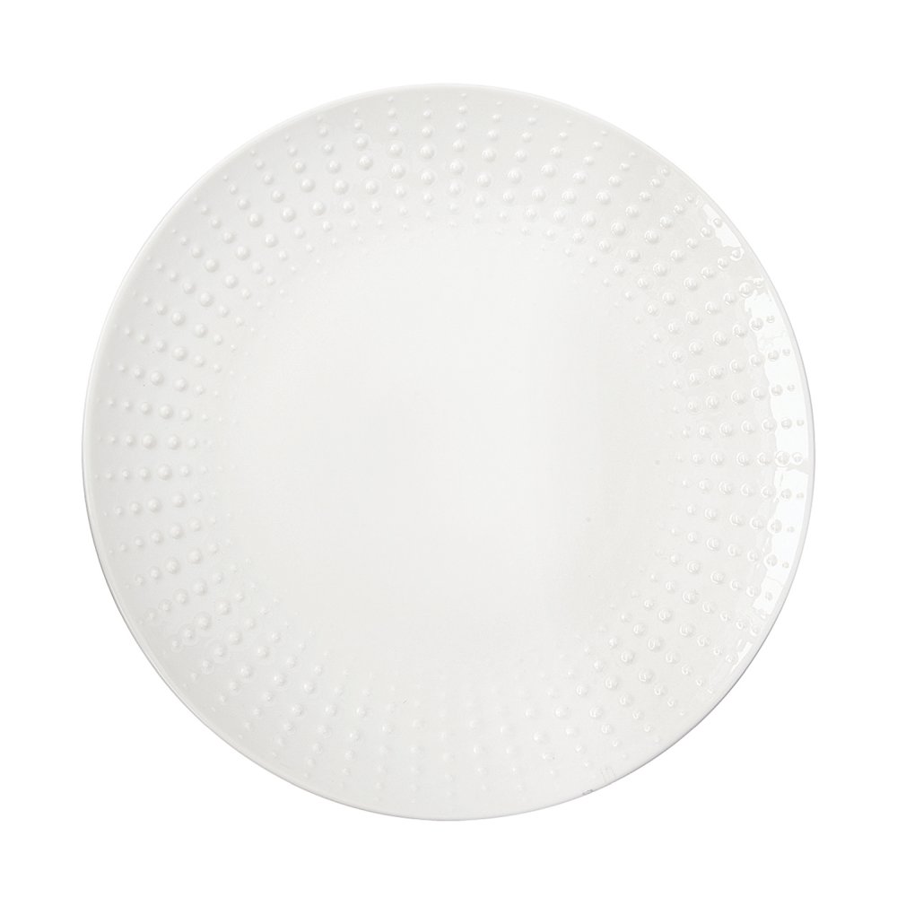 Set Mit 6 Weißen Drops-Speisetellern