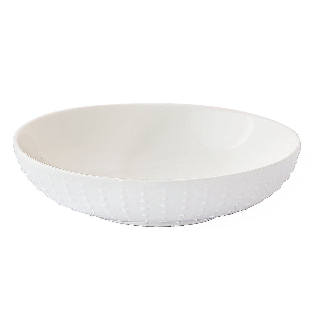 Set Of 6 White Drops Soup Plates