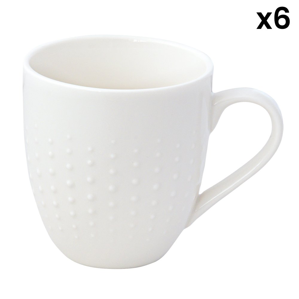 Set Mit 6 Weißen Drops-Tassen