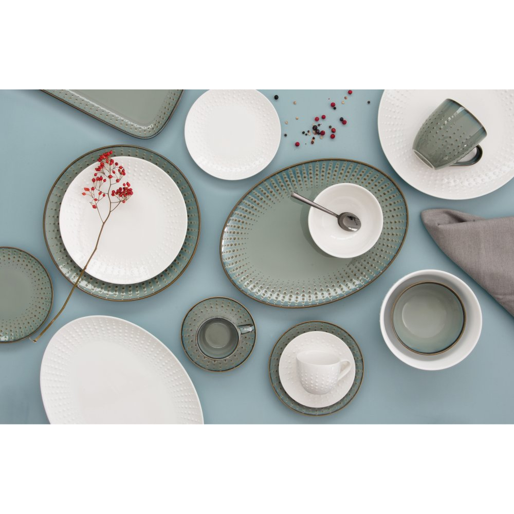 Ensemble De 6 Tasses Et Soucoupes À Thé Drops Blanches