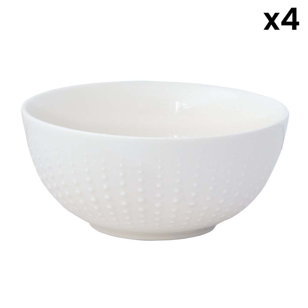 Set Mit 4 Schalen Ø16 cm Weiß Drops