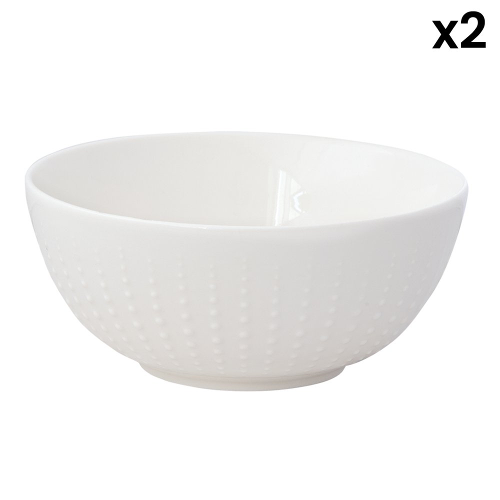 Lot De 2 Bols Drops Blancs Ø20 cm