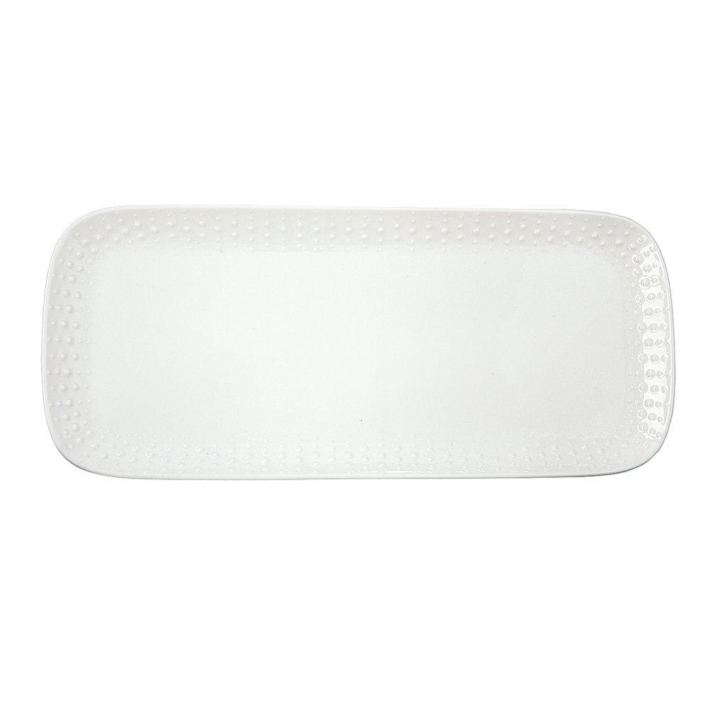 Assiette De Service Rectangulaire Blanche Drops