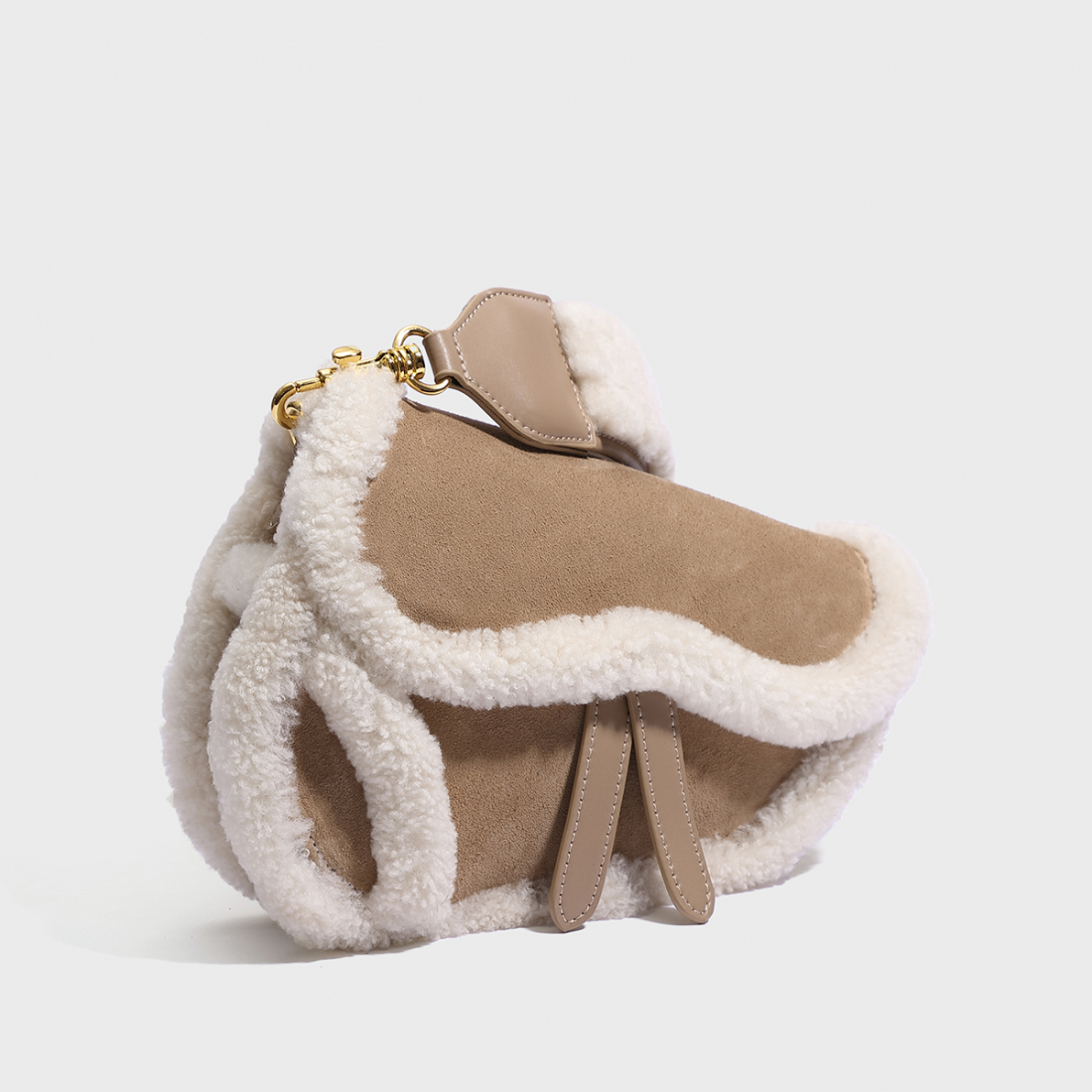 Women's 'Furry Saddle' Shoulder Bag