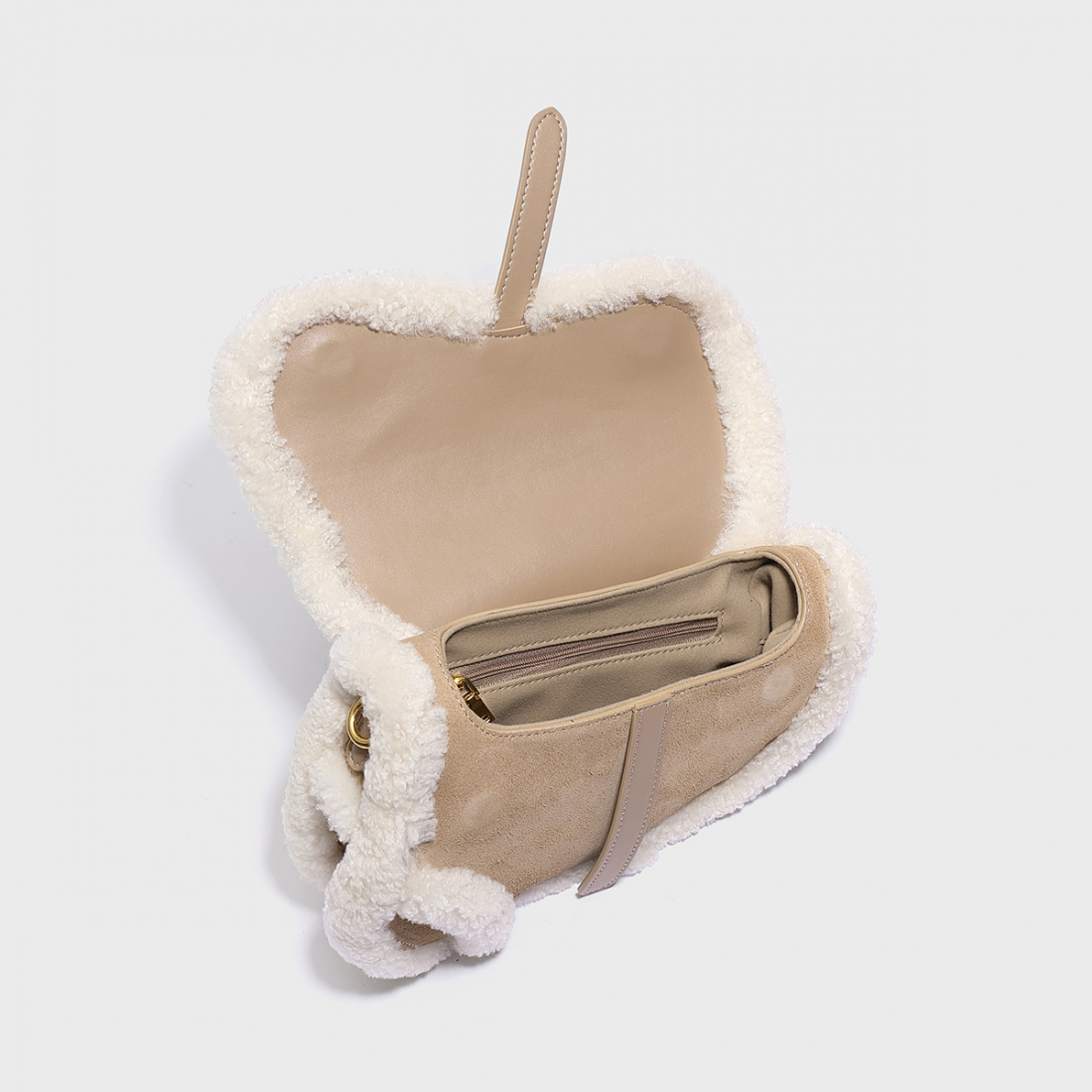 Women's 'Furry Saddle' Shoulder Bag