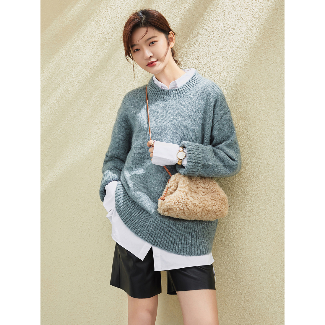 Sac à bandoulière 'Furry Double Thin Strap' pour Femmes