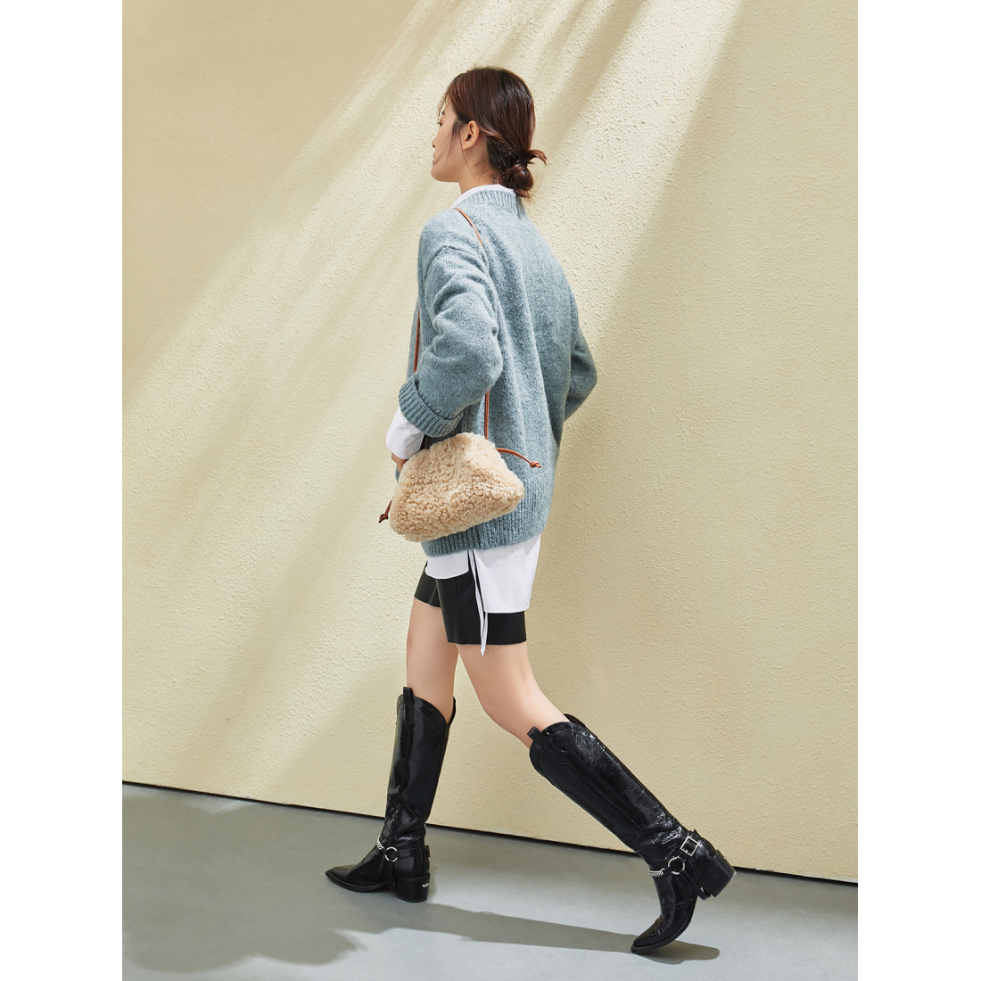 Sac à bandoulière 'Furry Double Thin Strap' pour Femmes