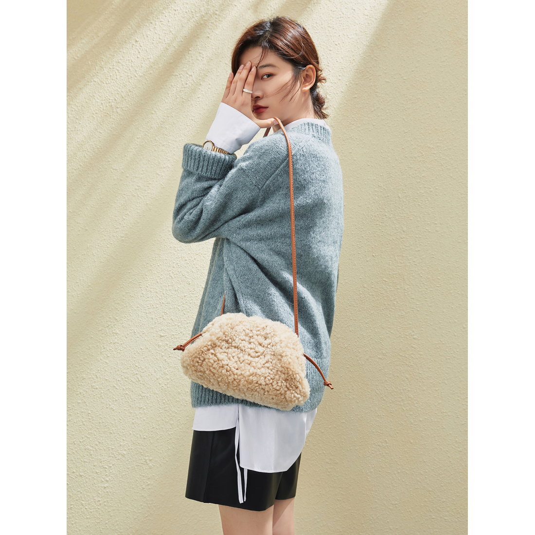 Sac à bandoulière 'Furry Double Thin Strap' pour Femmes