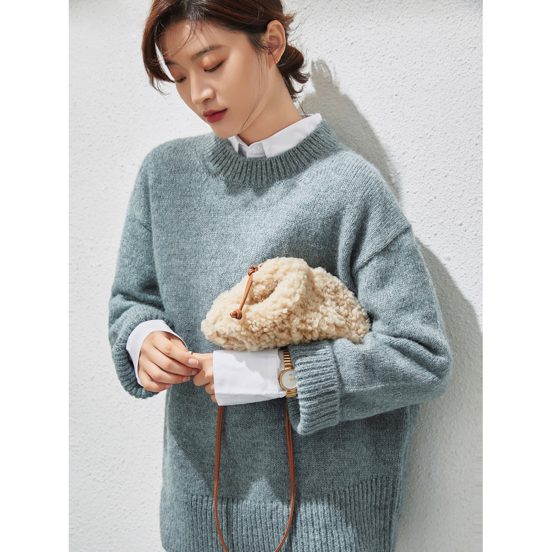 Sac à bandoulière 'Furry Double Thin Strap' pour Femmes