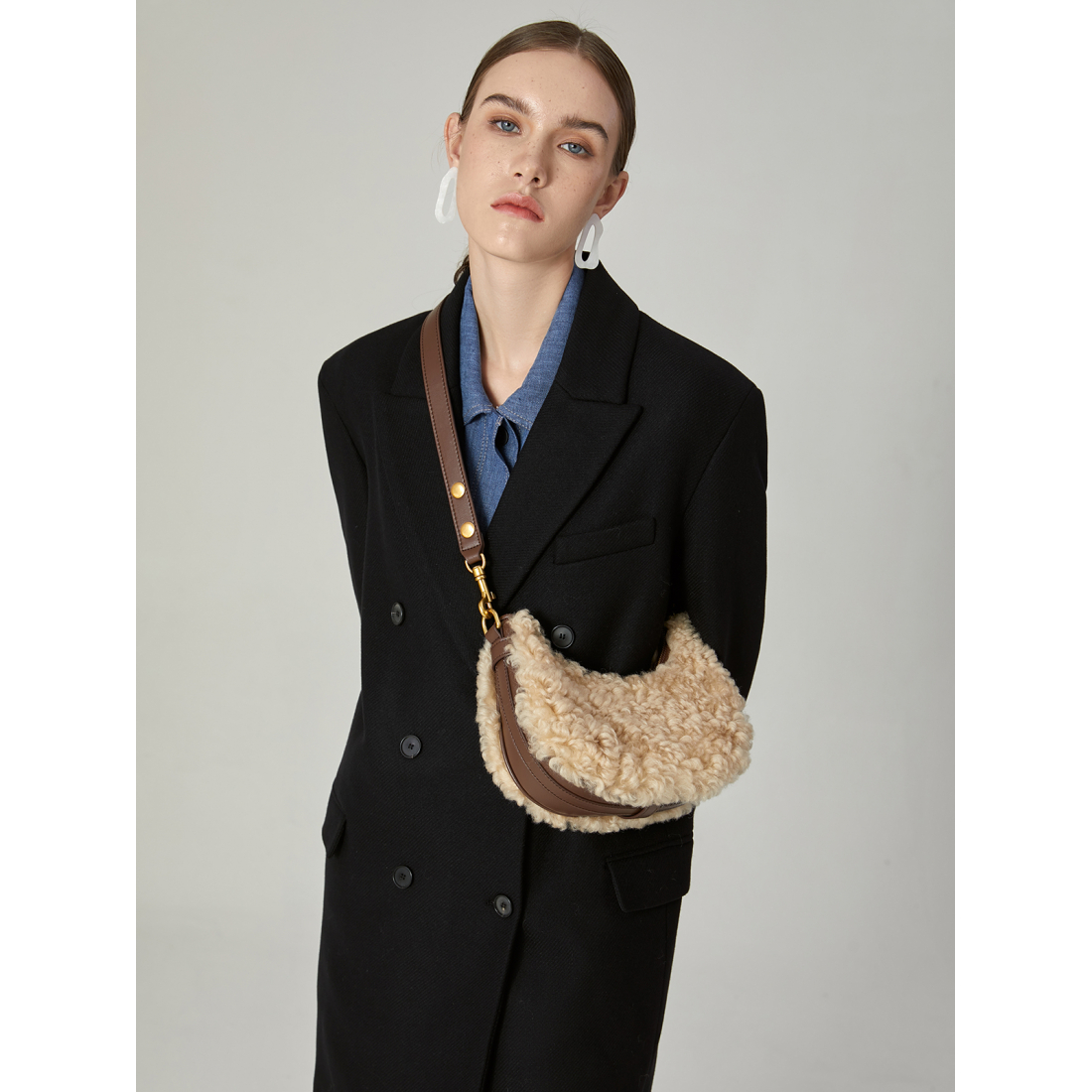 Women's 'Furry Mini Daily' Shoulder Bag