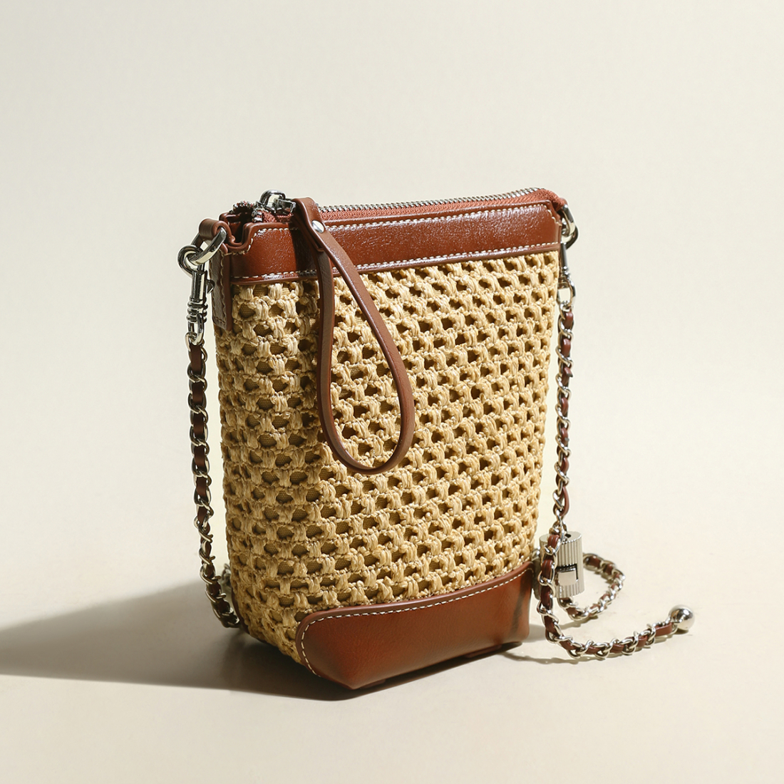 'Rustic Rattan' Beuteltasche für Damen
