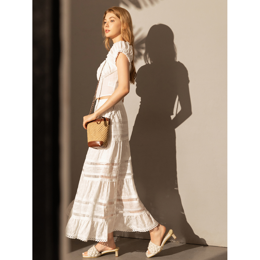 'Rustic Rattan' Beuteltasche für Damen