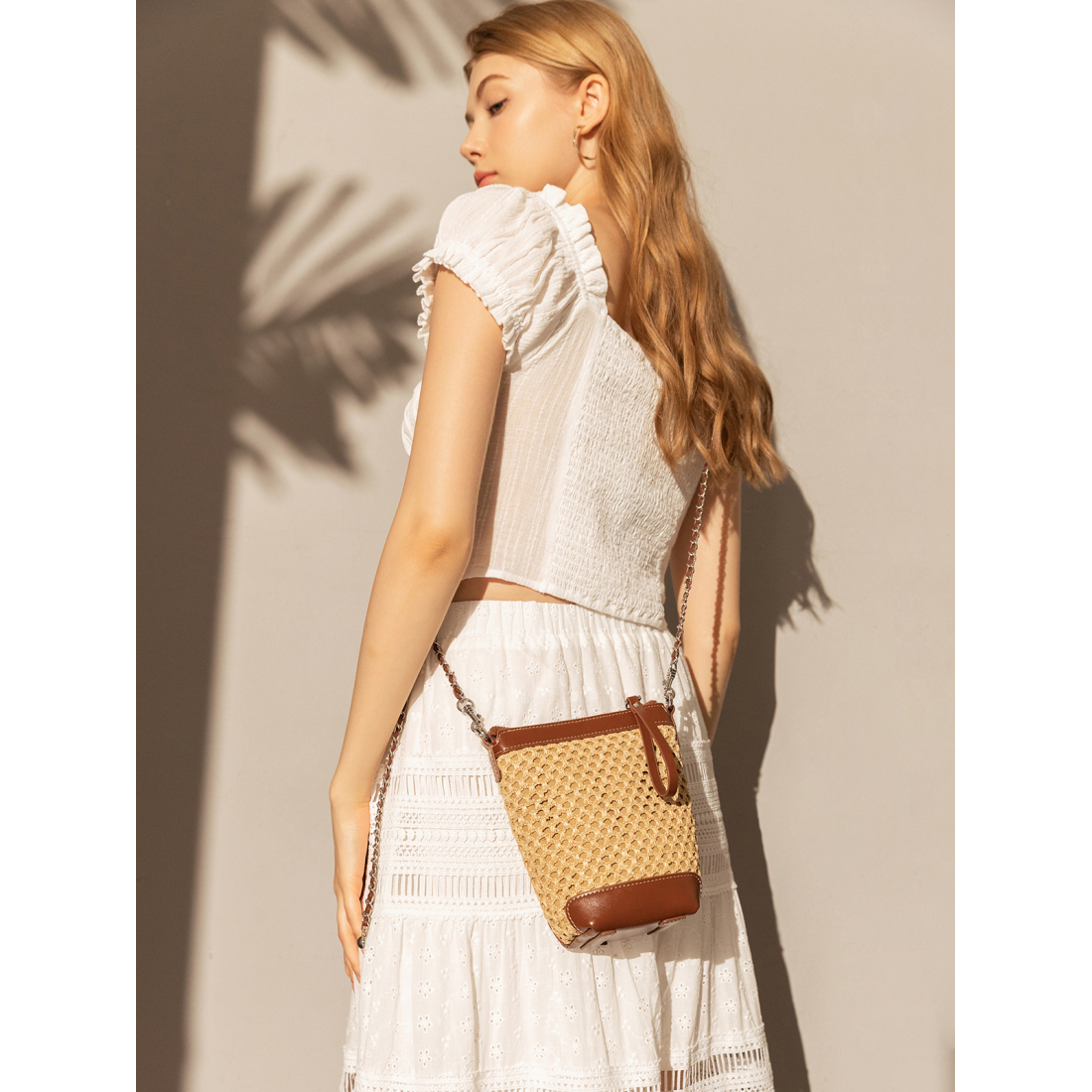 'Rustic Rattan' Beuteltasche für Damen