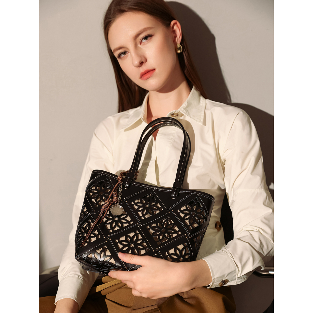 Women's 'Venetian Perforated' Tote Bag