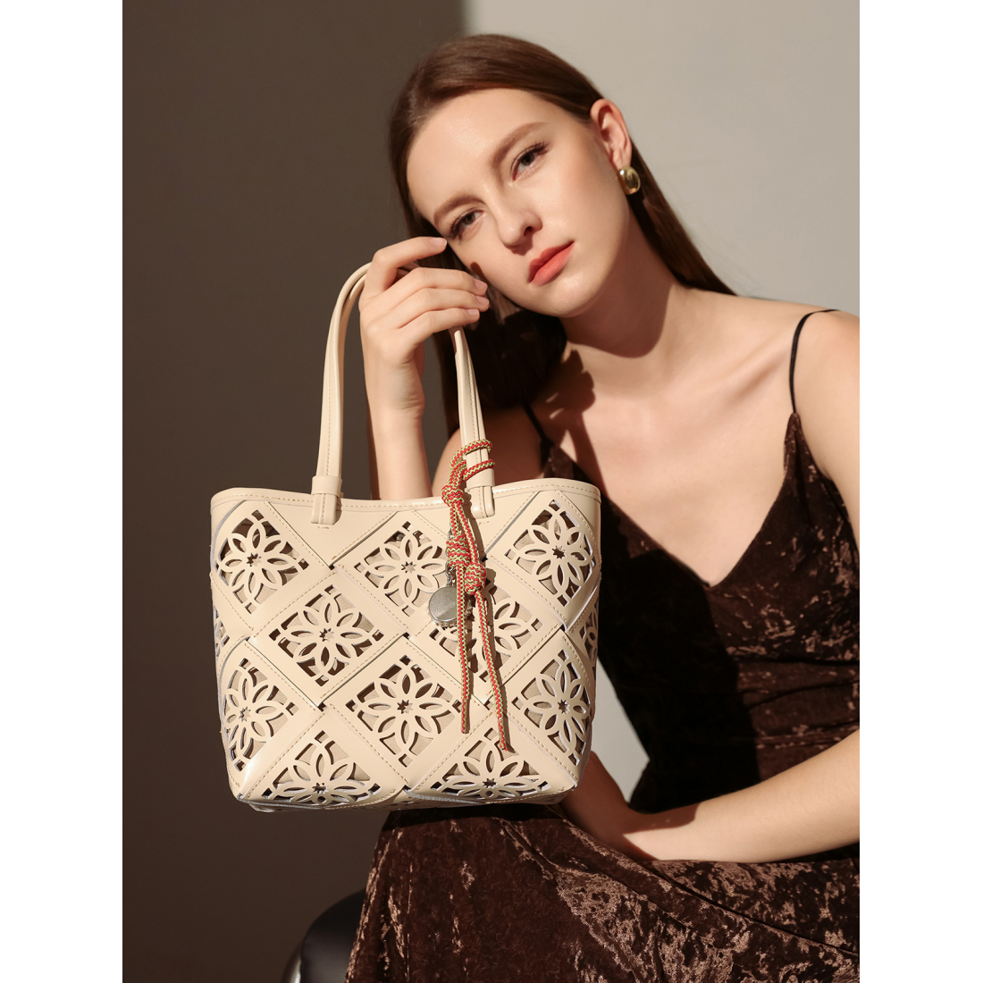 Women's 'Venetian Perforated' Tote Bag