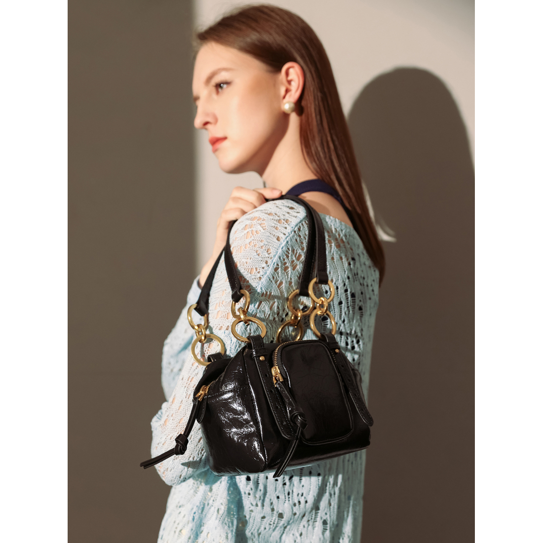 Women's 'Two Way Shiny Large' Shoulder Bag