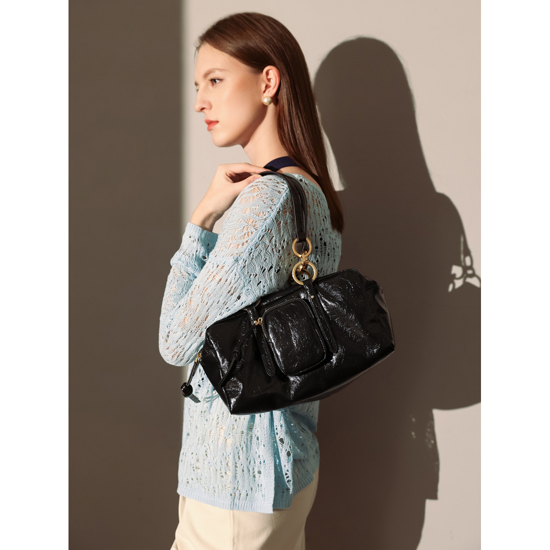 Women's 'Two Way Shiny Large' Shoulder Bag