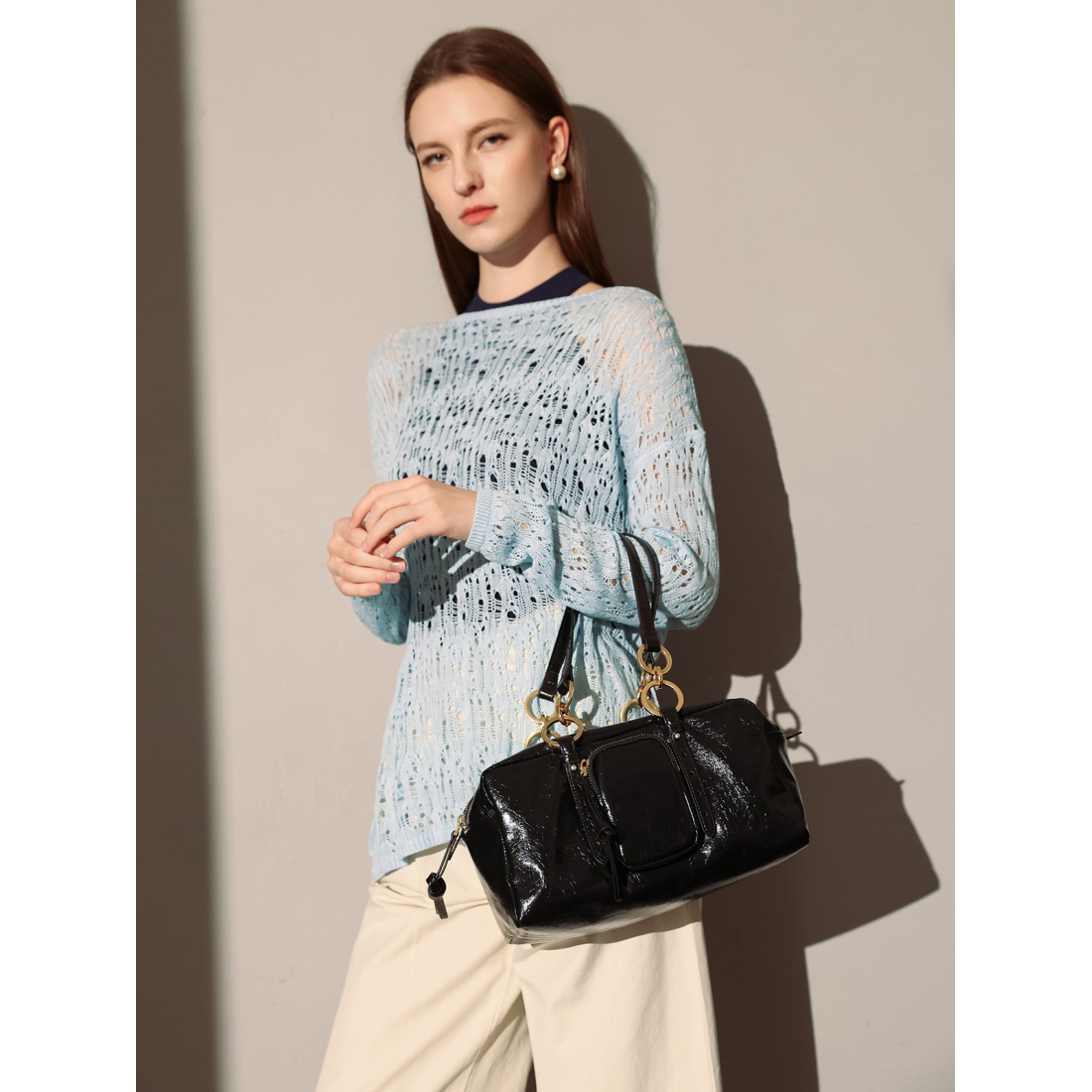 Women's 'Two Way Shiny Small' Shoulder Bag