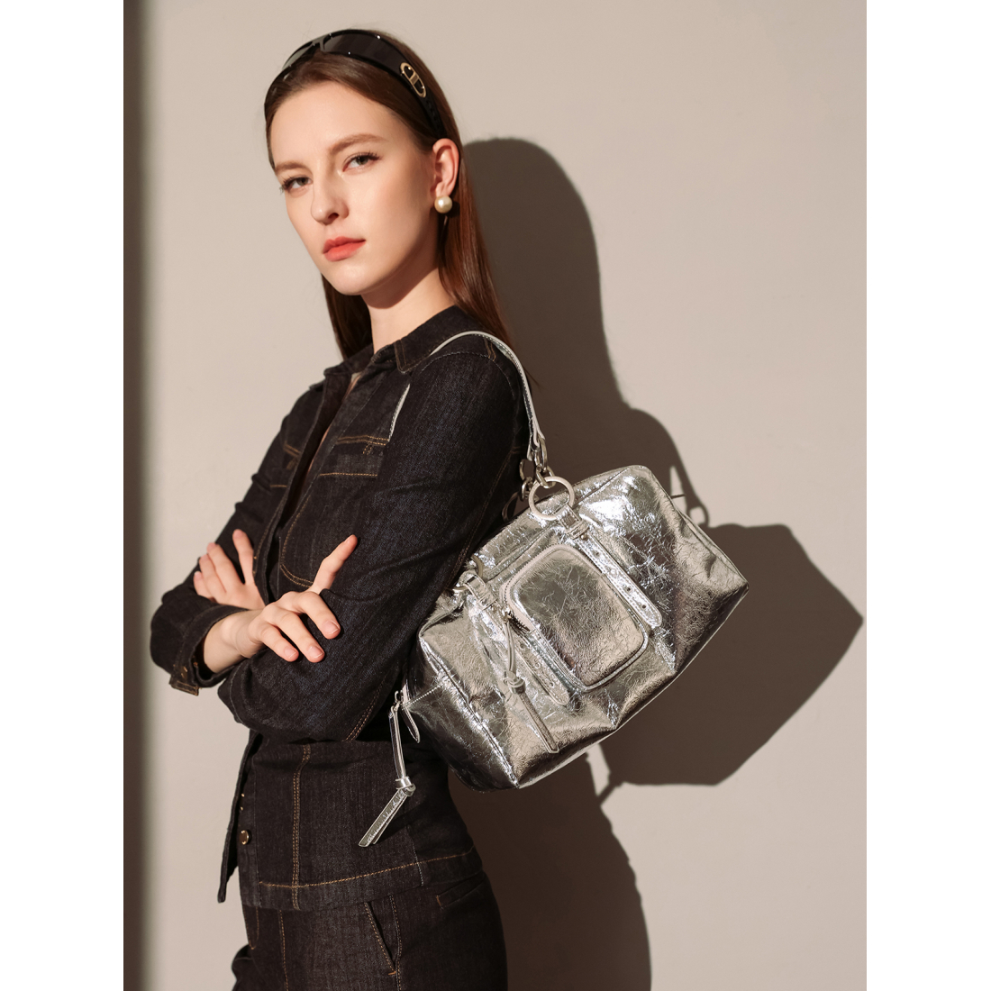 Women's 'Two Way Shiny Large' Shoulder Bag