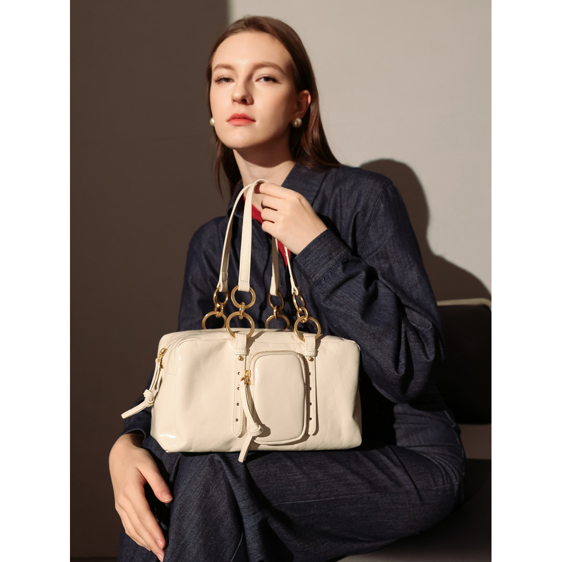 Women's 'Two Way Shiny Small' Shoulder Bag