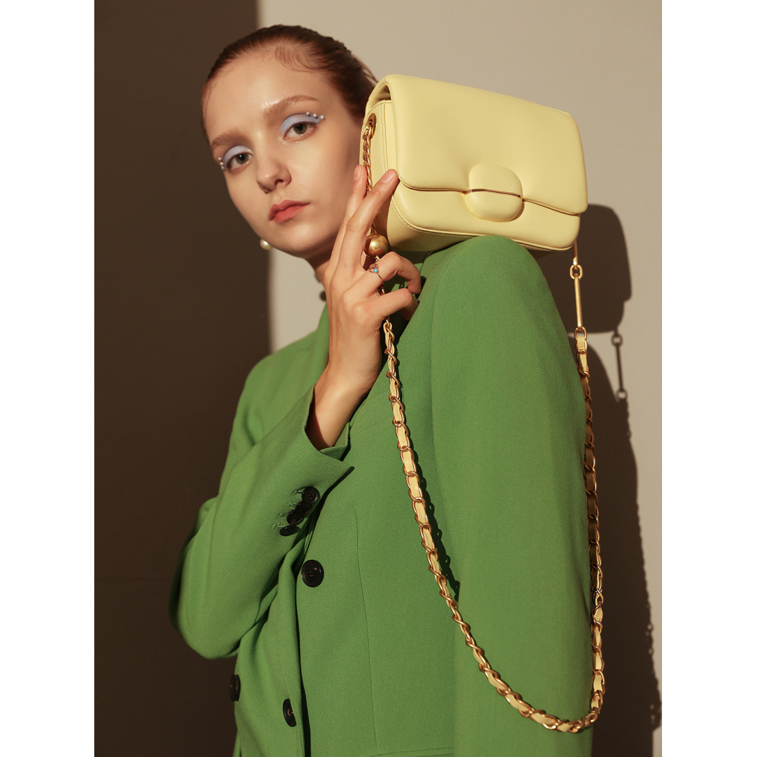 Women's 'Structured Buckle' Shoulder Bag