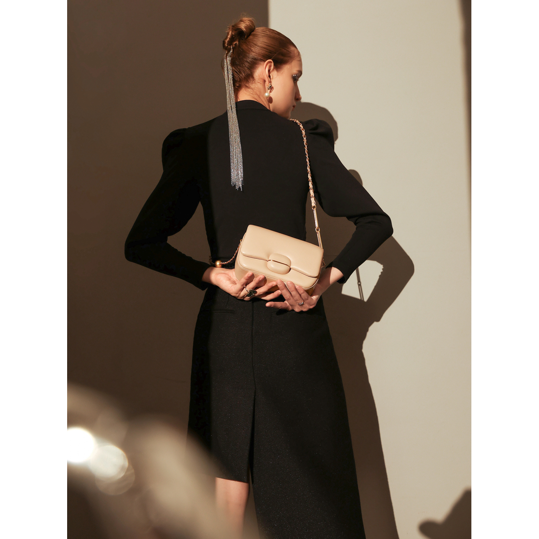 Women's 'Structured Buckle' Shoulder Bag