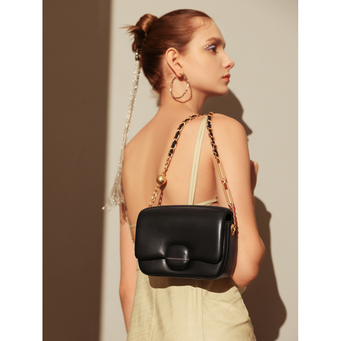 Women's 'Structured Buckle' Shoulder Bag