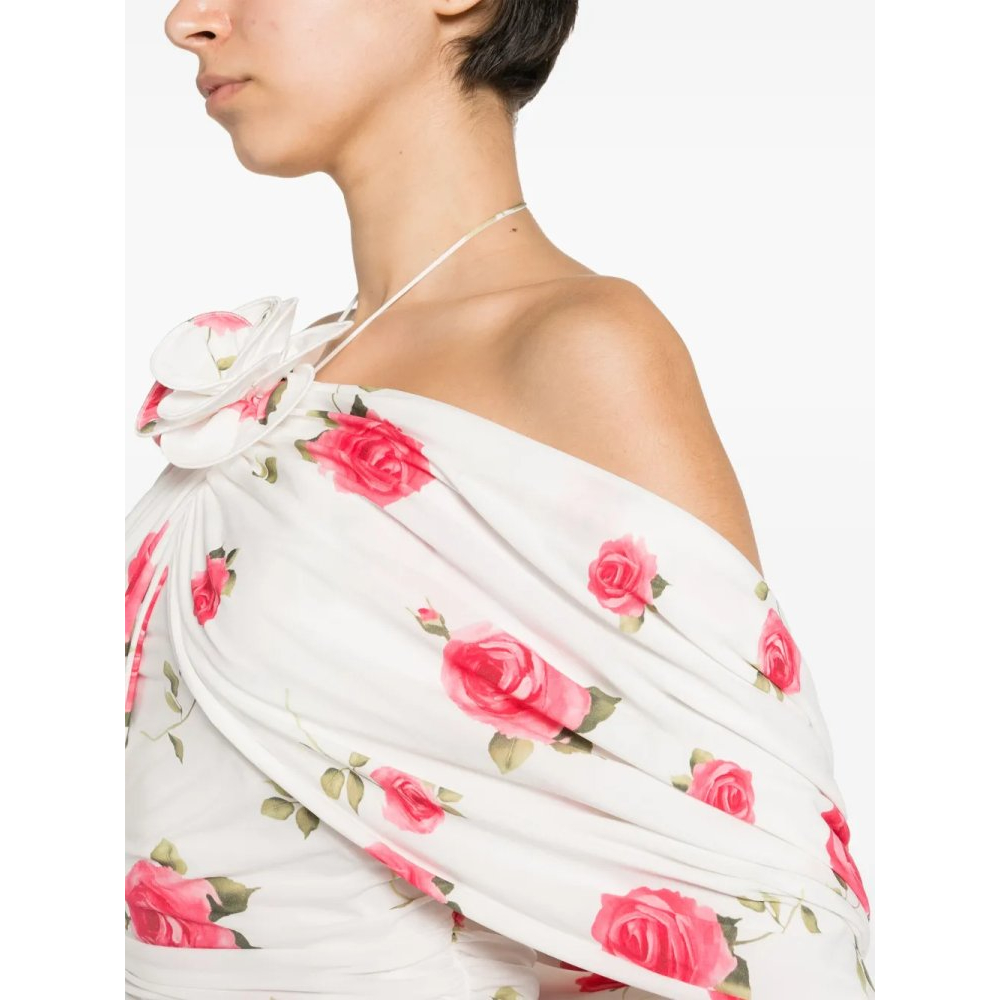 Robe mini 'Rose-Print Ruched' pour Femmes
