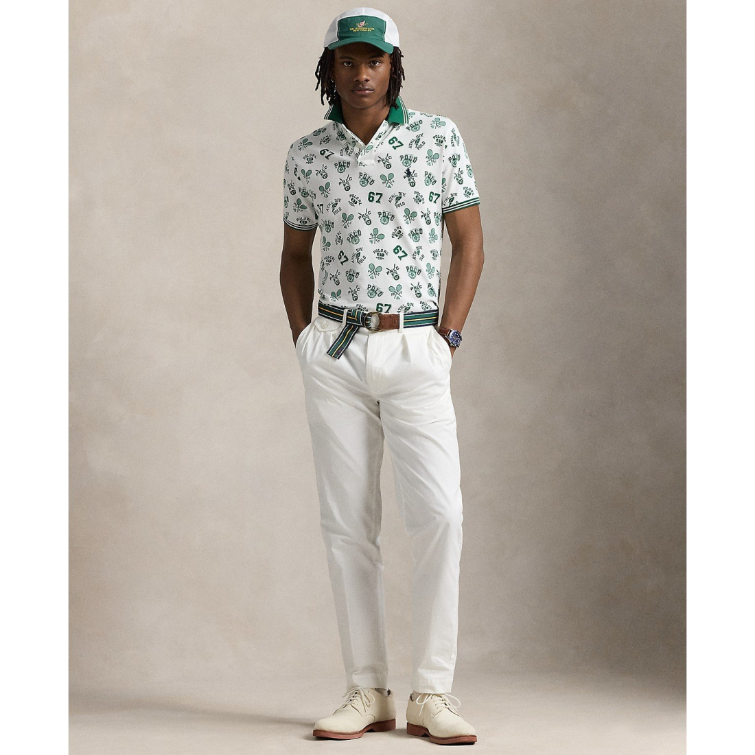 Polo 'Classic-Fit Print Mesh' pour Hommes