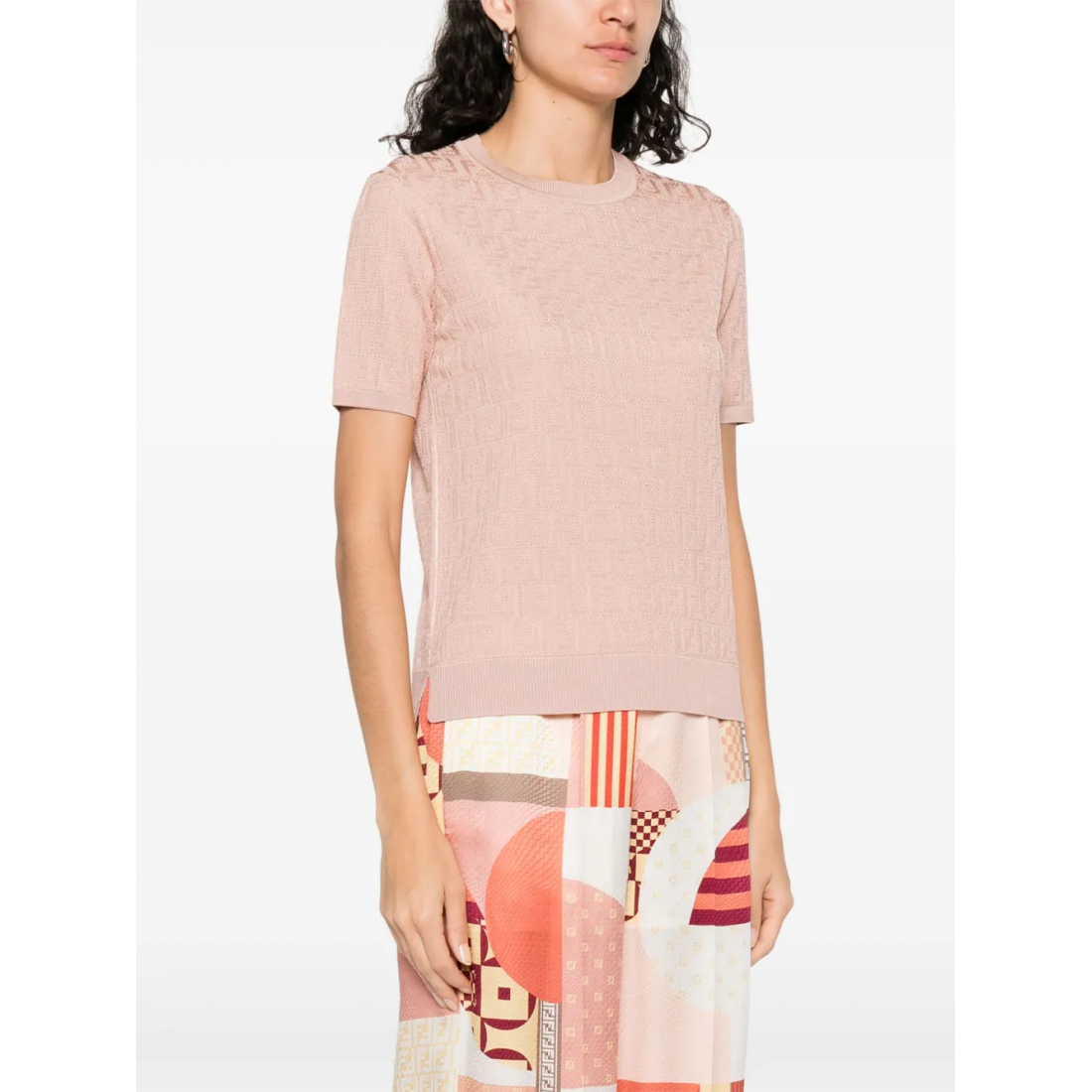 'FF-Jacquard' T-Shirt für Damen