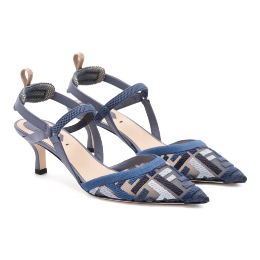 'Geometric-Pattern' Pumps mit Fersenriemen für Damen