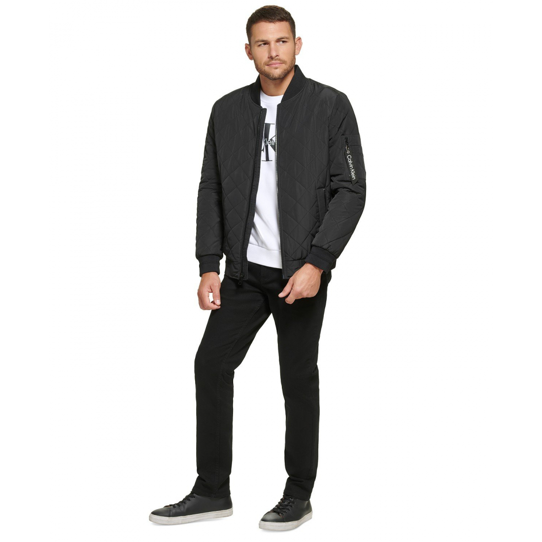 Veste matelassée 'Baseball with Rib-Knit Trim' pour Hommes