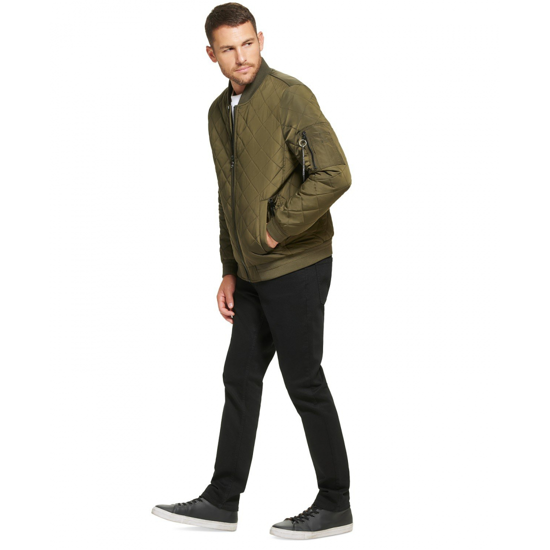 Veste matelassée 'Baseball with Rib-Knit Trim' pour Hommes
