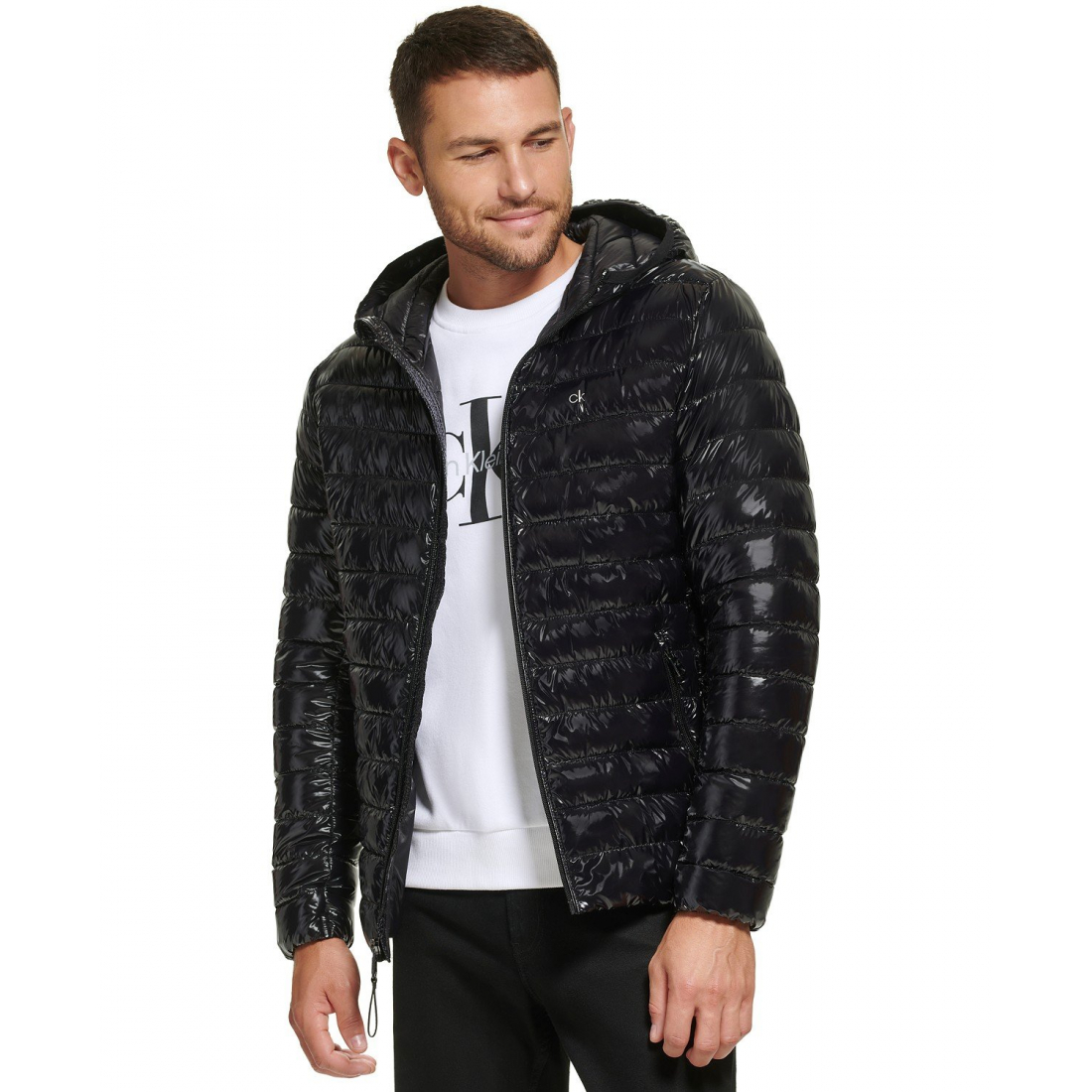 'Hooded & Packable' Gesteppte Jacke für Herren