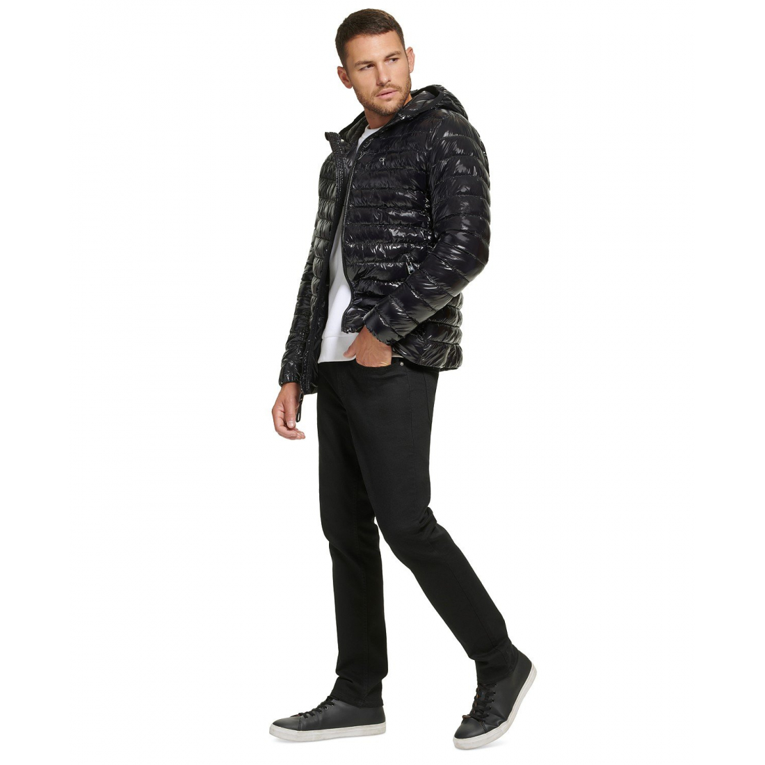 'Hooded & Packable' Gesteppte Jacke für Herren