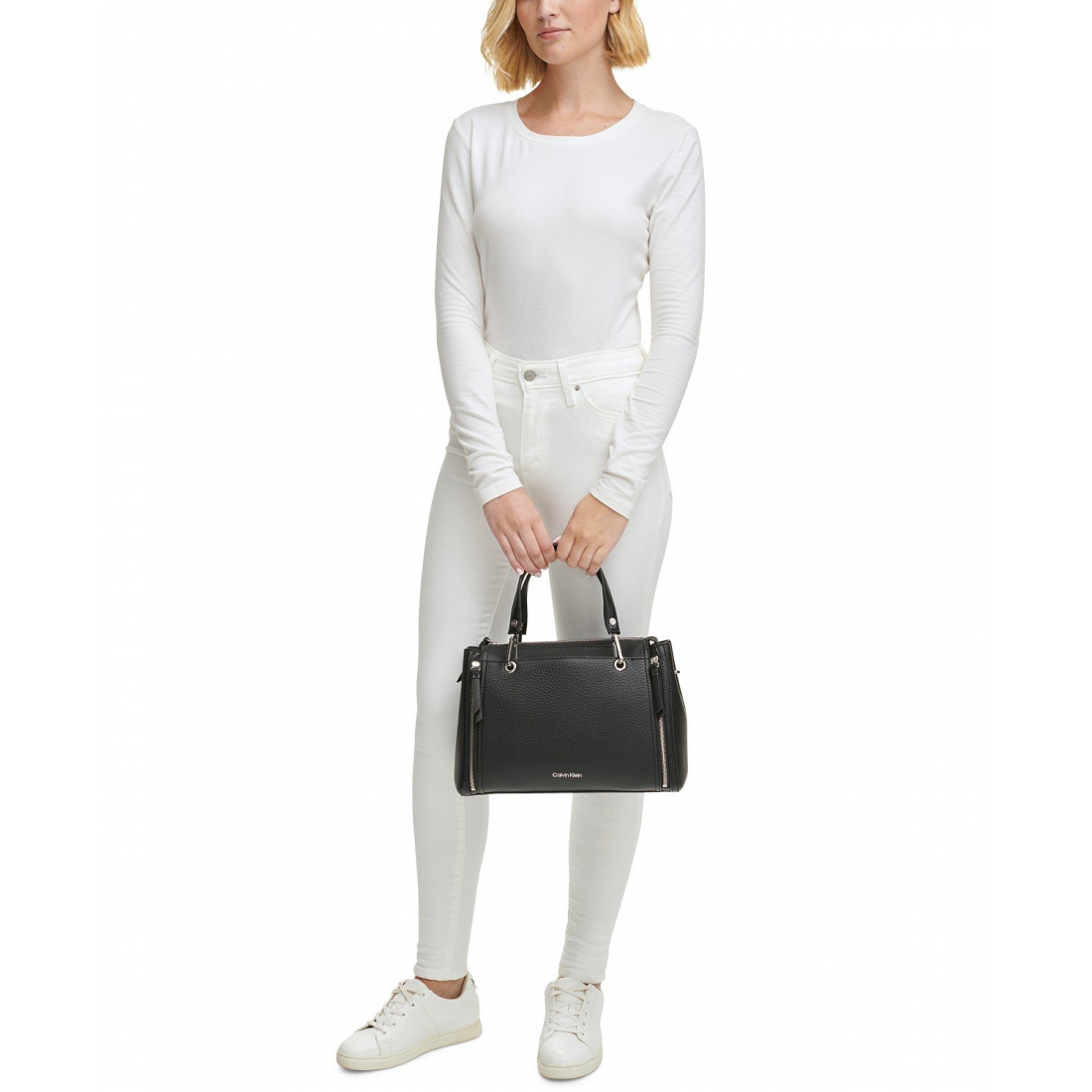 Women's 'Garnet Triple Compartment Top Zipper' Satchel