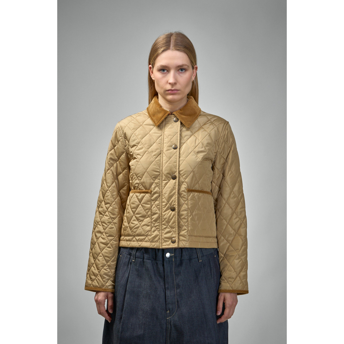 'Cropped' Gesteppte Jacke für Damen