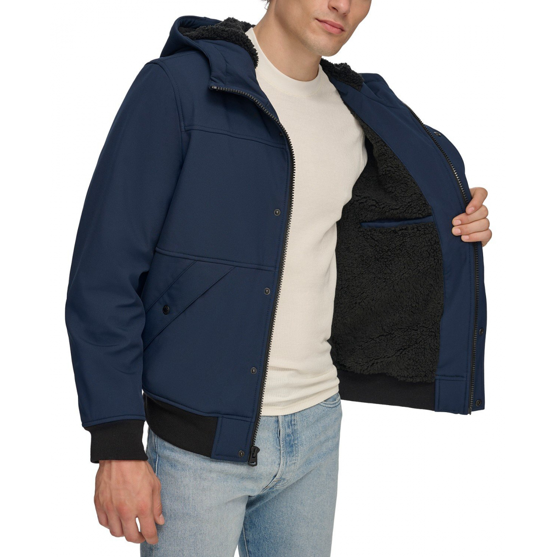 Veste de pluie 'Soft Shell Sherpa Lined Hooded' pour Hommes