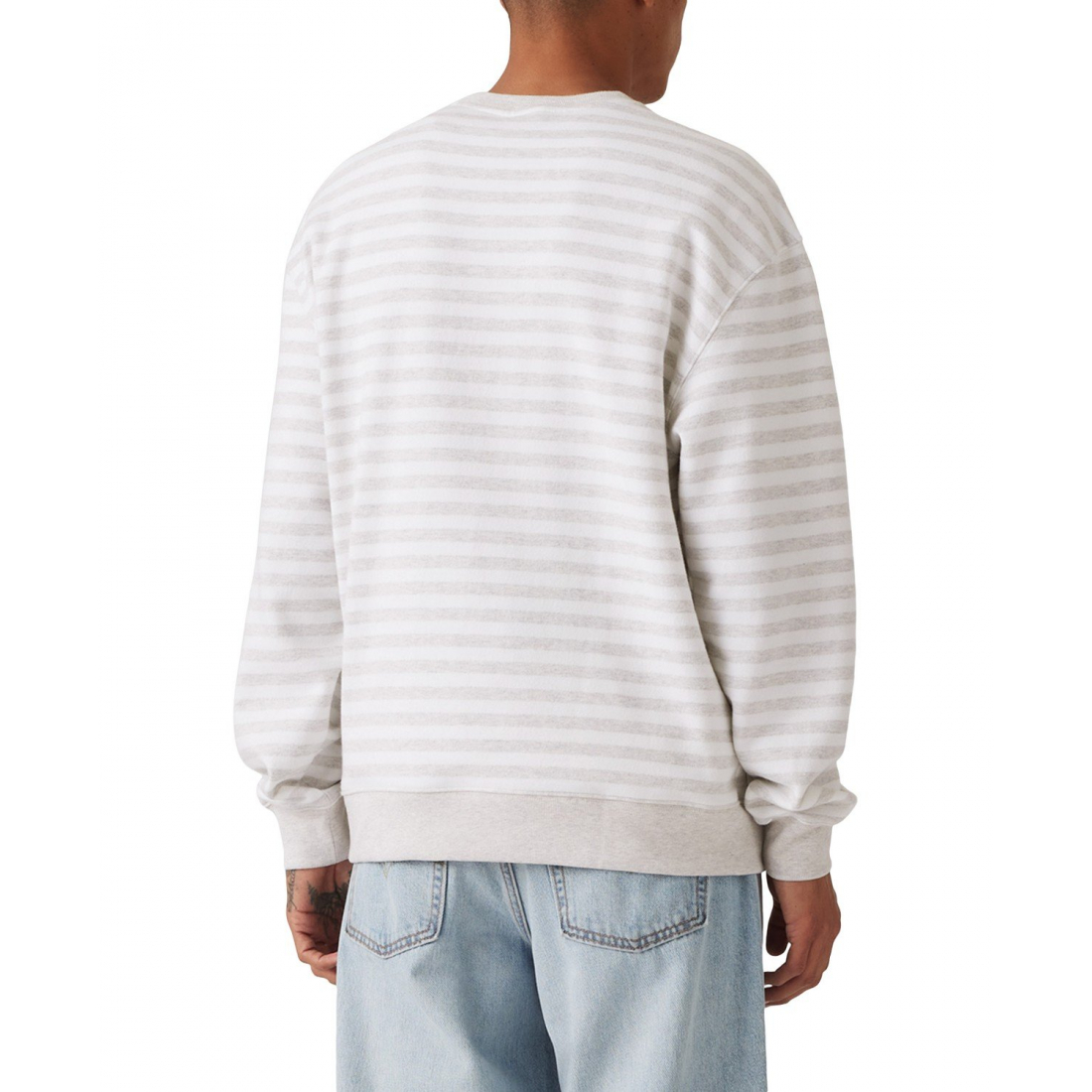 Sweatshirt 'Relaxed Fit Logo Graphic Striped Crewneck' pour Hommes