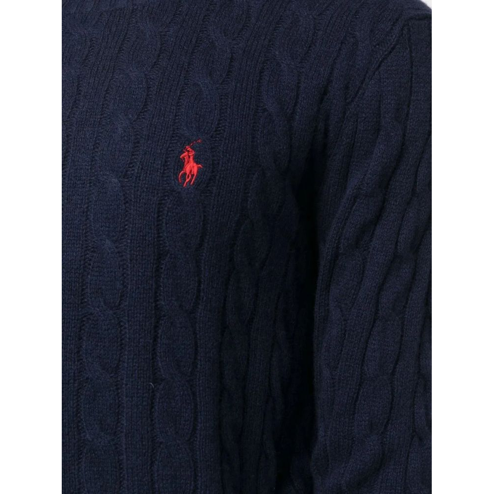 Men's 'Logo-Embroidered Cable-Knit' Cashmere Sweater