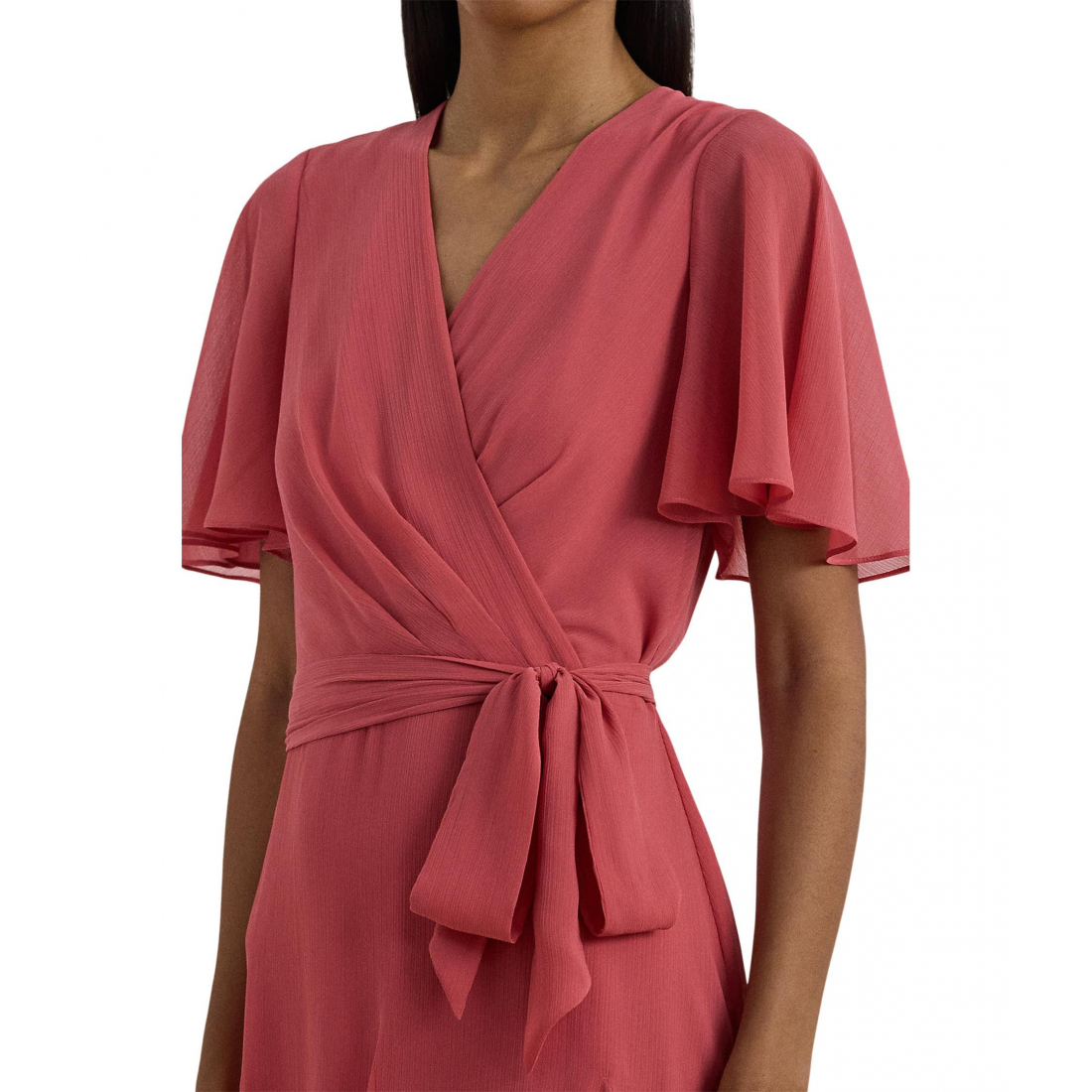 Women's 'Crinkle Georgette Surplice' Midi Dress