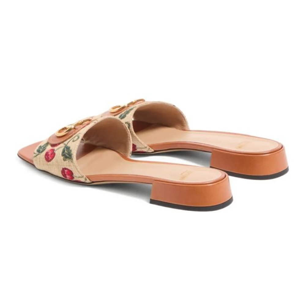 Women's 'VLogo Signature Cherryfic-Motif' Flat Sandals