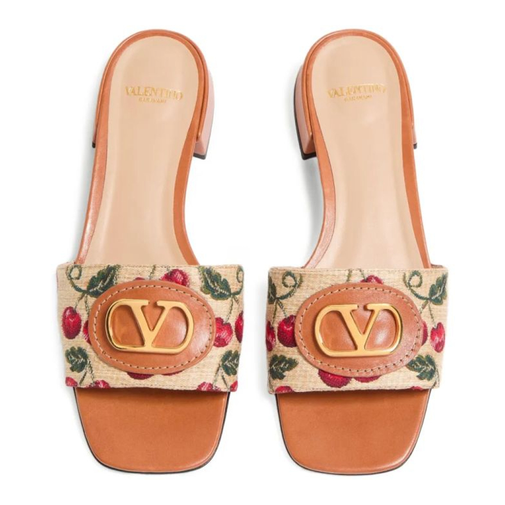 Women's 'VLogo Signature Cherryfic-Motif' Flat Sandals