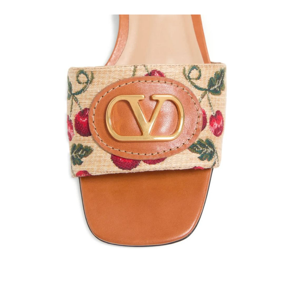 Women's 'VLogo Signature Cherryfic-Motif' Flat Sandals
