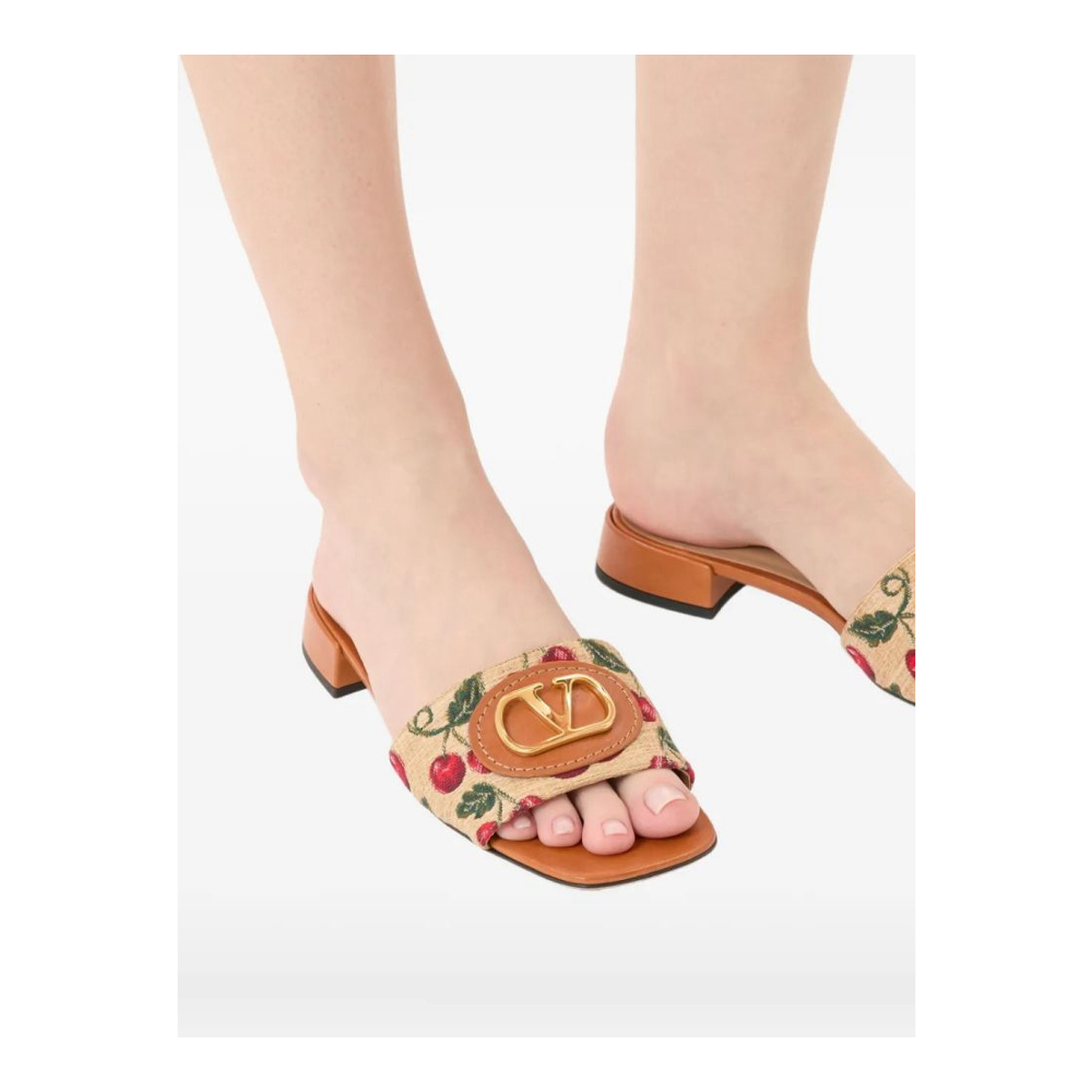 Women's 'VLogo Signature Cherryfic-Motif' Flat Sandals