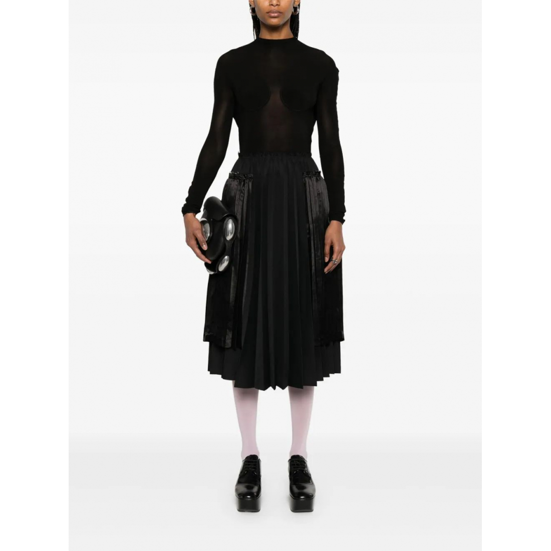 'Pleated' Midi Skirt