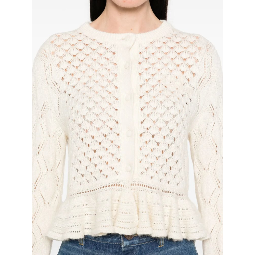 Cardigan 'Open-Knit Ruffled' pour Femmes